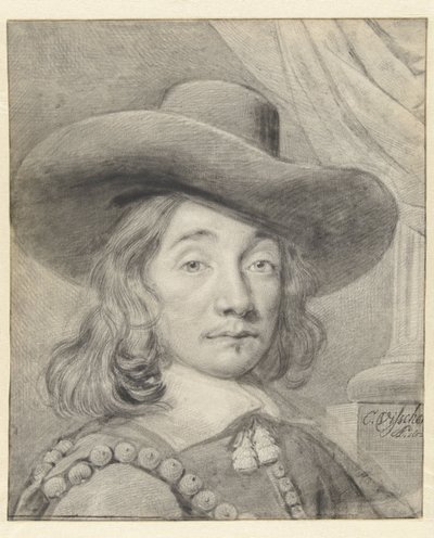 Self-portrait with a Hat by Cornelis Visscher (II)