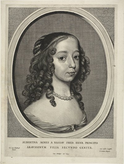 Albertine Agnes, Princess of Orange Nassau, from Nine Portraits by Cornelis Visscher