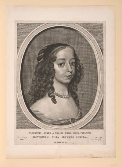 Albertine Agnes, Princess of Orange Nassau, from Nine Portraits by Cornelis Visscher