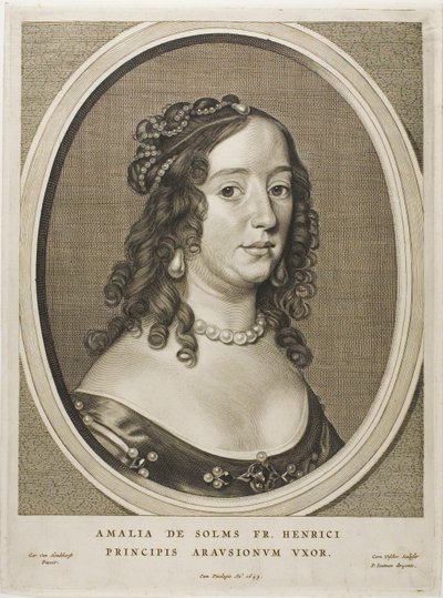 Amalia van Solms, wife of Frederick Henry, from Nine Portraits by Cornelis Visscher