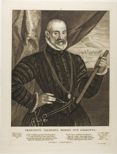 Francisco Valdes, Spanish Commander, Plate 1 from Quatuor Personae by Cornelis Visscher