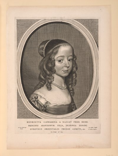 Henrietta Catharina, Princess of Orange Nassau, from Nine Portraits by Cornelis Visscher