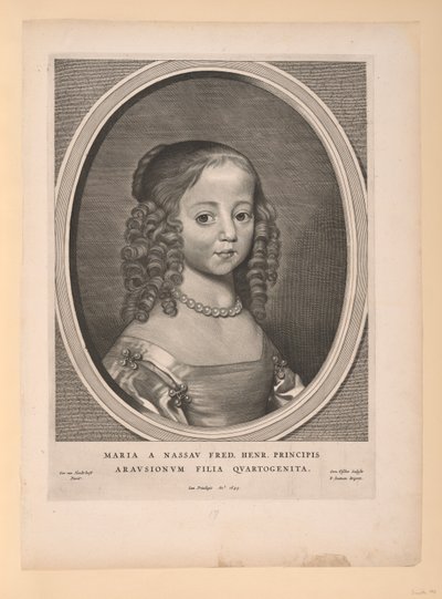 Mary, Princess of Orange Nassau, from Nine Portraits by Cornelis Visscher