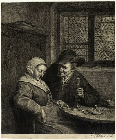 Old Man and Woman by Cornelis Visscher
