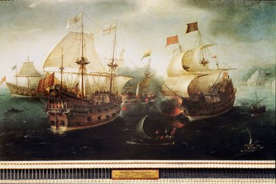 Scene of Naval Battle by Hendrick Cornelisz. Vroom
