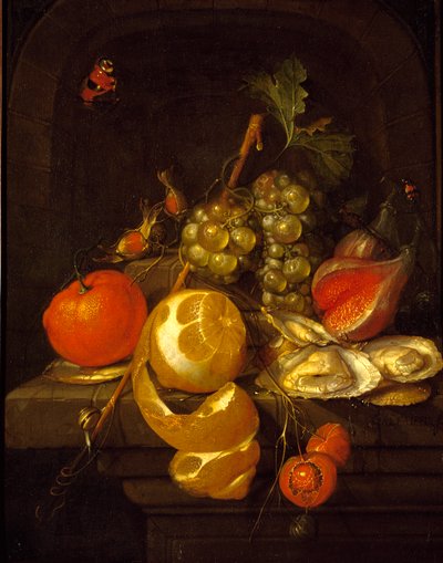 Still Life with Fruit and Oysters by Cornelis de Heem