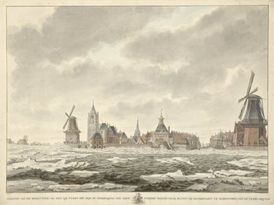 View of the Ice Occupation outside the Water Gate in Gorinchem, February 20, 1799 by Cornelis de Jonker