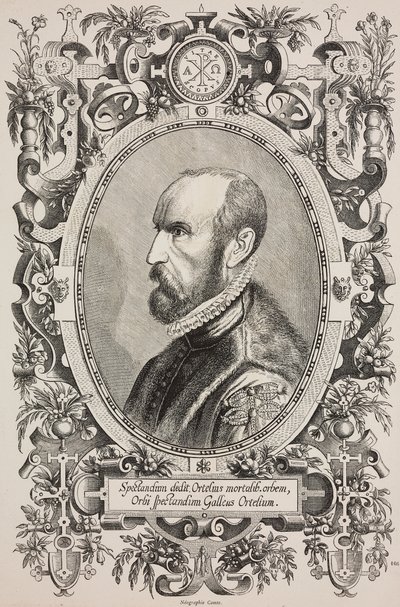 Portrait of Abraham Ortelius (1528-1598), engraving by Cornelius Galle the Elder from L