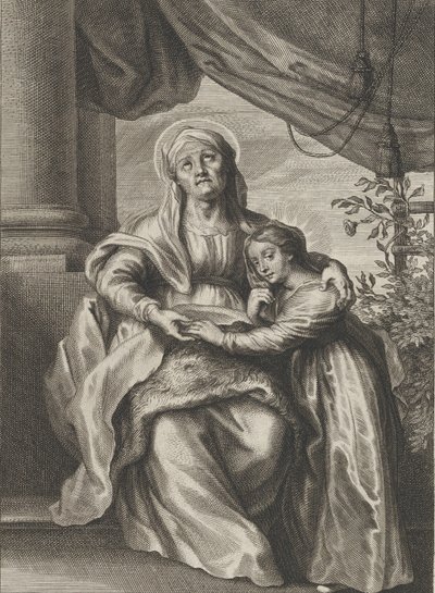 The Education of the Virgin, with Saint Anne Seated on a Bench Looking Upwards by Cornelis van Caukercken