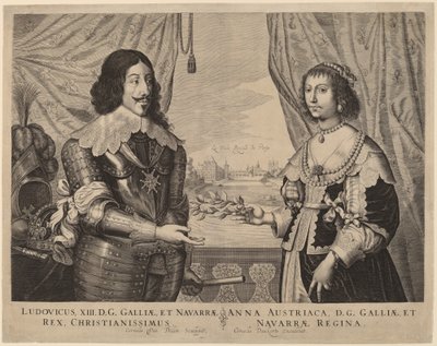 King Louis XIII of France and Anne of Austria by Cornelis van Dalen I