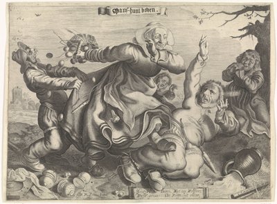 A Woman Trampling Her Husband by Cornelis van Kittensteyn