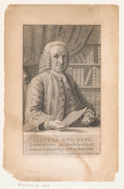 Portrait of Johannes Enschedé (Joannes Enschede, Type Founder and Printer) by Cornelis van Noorde