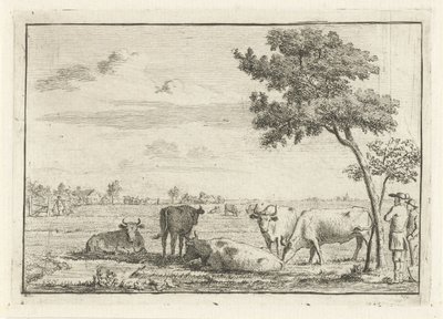 Five Cows in a Meadow by Cornelis van Noorde