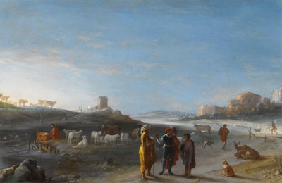 An Italianate Landscape with an Unidentified Subject from the Old Testament by Cornelis van Poelenburch