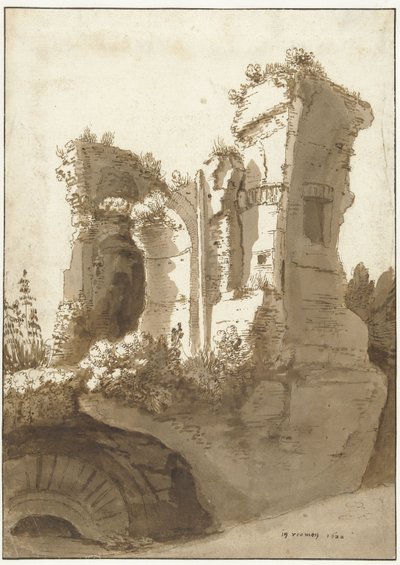 Ruins of the so-called Palazzo Maggiore on the Palatine by Cornelis van Poelenburch