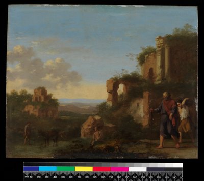 Landscape, with Abraham and Isaac, before 1667 by Cornelis van Poelenburgh