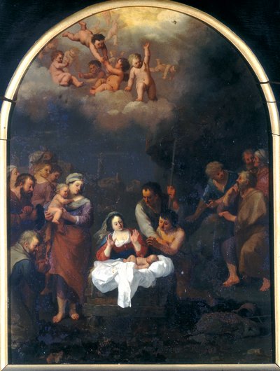 Adoration of the Shepherds by Cornelis van Poelenburgh or Poelenburch