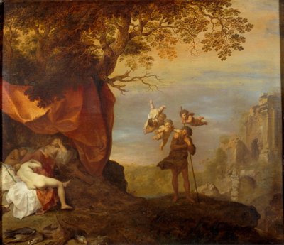 Cymon and Iphigenia by Cornelis van Poelenburgh or Poelenburch