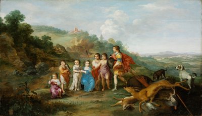 The Seven Children of the Winterking (Painting by Cornelis van Poelenburgh) by Cornelis van Poelenburgh or Poelenburch