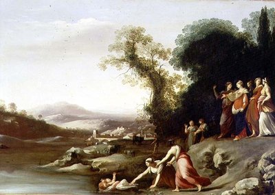 The Finding of Moses by Cornelis van Poelenburgh or Poelenburch