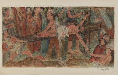 Stations of the Cross No. 11. Jesus is Nailed to the Cross by Cornelius Christoffels