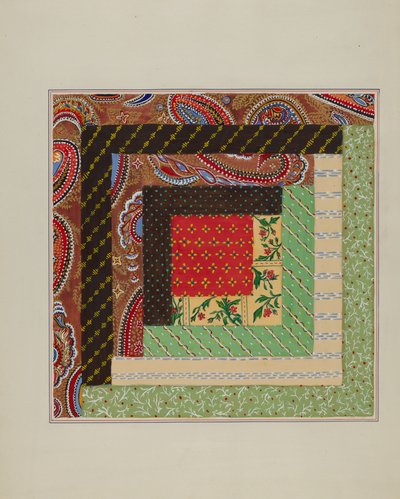 Log Cabin Quilt Square by Cornelius Christoffels and Margaret Linsley