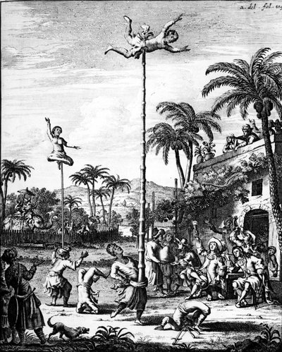 Discovery of the Indies: games - in Voyages of W. Shouten to the East Indies, ed. Amsterdam by Cornelius Decker