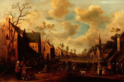 Peasants Merrymaking in a Village Street by Cornelius Droochsloot
