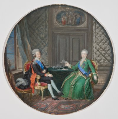 King Gustavus III and Catherine II of Russia in Fredrikshamn 1783 by Cornelius Hoyer