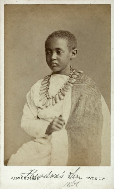 Prince Alamayu, Son of Emperor Theodor II of Abyssinia, Ryde, England, 1868 by Cornelius Jabez Hughes