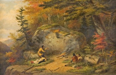 Autumn in West Canada, Chippeway Indians by Cornelius Krieghoff