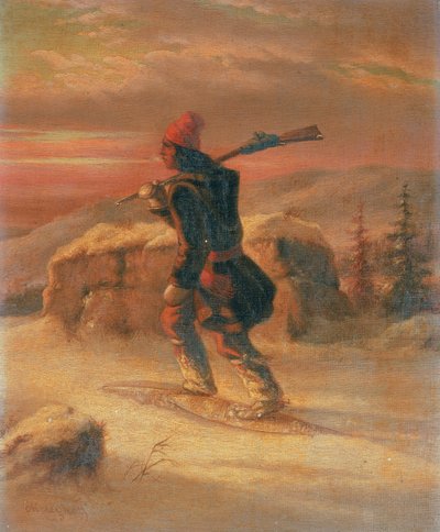 Indian Hunter in the Snow by Cornelius Krieghoff