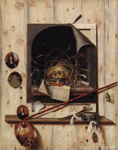 Studio Wall and Vanitas Still Life by Cornelis Norbertus Gijsbrechts