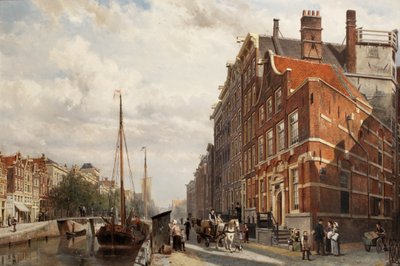 A View of the Makelaers Comptoir on the Nieuwezijds Voorburgwal, Amsterdam, 1883 by Cornelis Springer