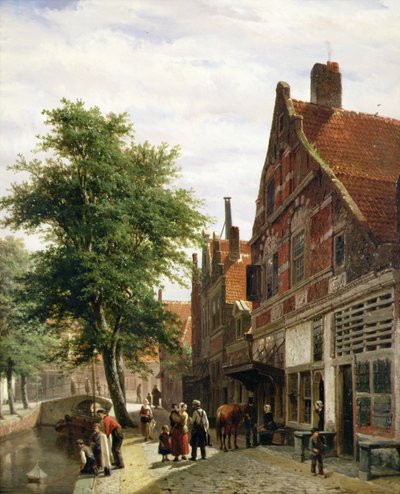 The Zuiderhavendijk, Enkhuizen in Summer by Cornelius Springer