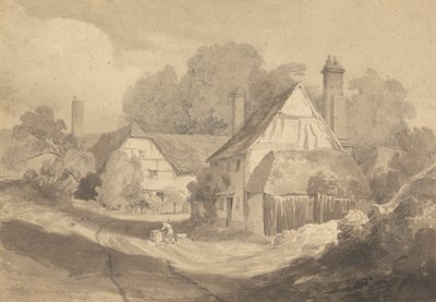 Cottages at Letherhead Surrey by Cornelius Varley