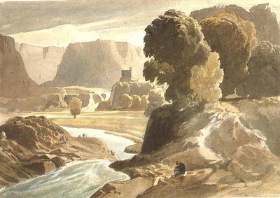 Mountainous Landscape with a Castle (possibly a view in Wales) by Cornelius Varley