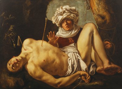 Saint Sebastian tended by Irene by Cornelius de Beer