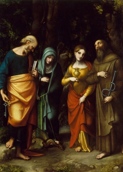 Saints Peter, Martha, Mary Magdalen, and Leonard by Correggio