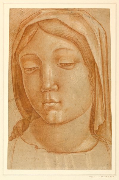 Head of the Virgin, with the fingers of a child