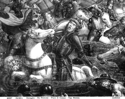 The Crossing of the Red Sea, detail of Pharaoh on Horseback, from the Sistine Chapel (detail) by Cosimo Rosselli