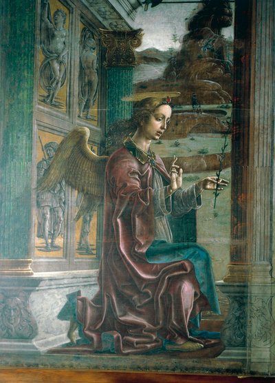 Annunciation (detail) by Cosimo Tura