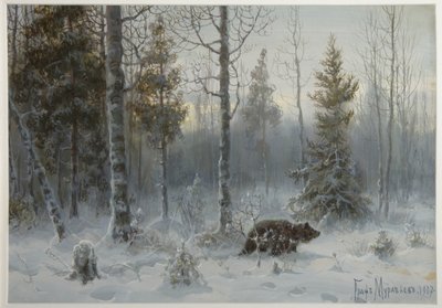 Bear in the Winter Forest, 1907 by Count Vladimir Leonidovich Muravyov