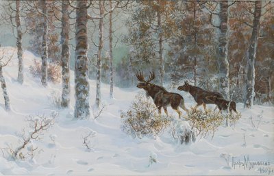 Winter Landscape with Mooses by Count Vladimir Leonidovich Muravyov