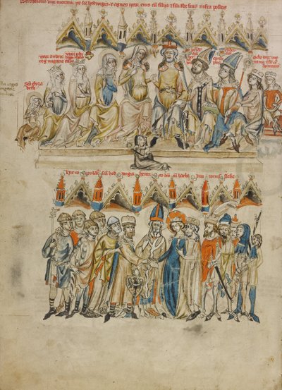Family of Berthold IV of Merania. The Marriage of Hedwig and Heinrich, 1353 by Court workshop of Duke Ludwig I