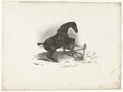 Horse Jumping Over a Fence by Courtin