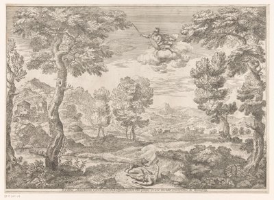 Adonis Attacked by a Wild Boar (Landscapes after Paintings in the Palazzo Theodoli in San Vito Romano) by Crescenzio Onofrij