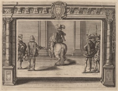Louis XIII on Horseback, Receiving Instruction by Crispijn de Passe II