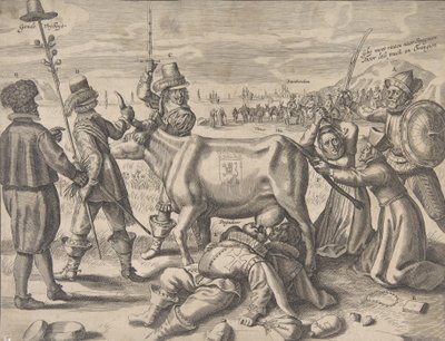 Struggle over the Flemish Milch-Cow, 1646 by Crispijn de Passe I