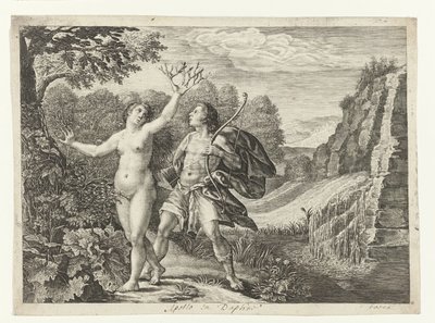 Apollo Chasing Daphne by Crispijn van de Passe (I)